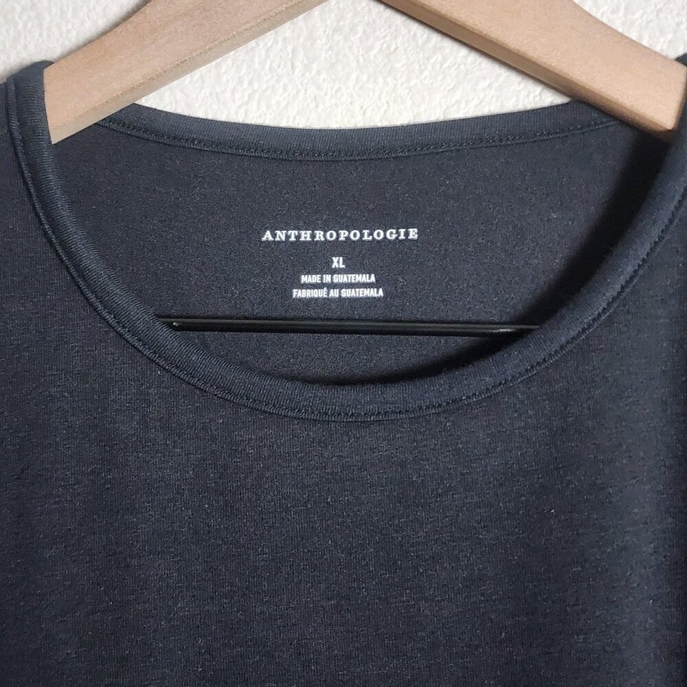 Anthropologie Shirt Womens XL Black Onyx Crewneck Short Sleeve Tee OB2020747 - Picture 4 of 10